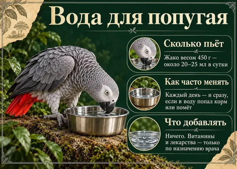 Какой водой поить попугая